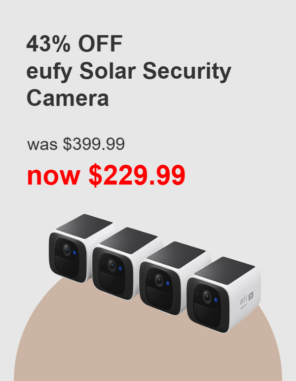 eufy Security SoloCam S220 4-Cam Pack,Solar Security Camera | Wireless Outdoor Camera, Continuous Power, 2K Resolution, Wireless, 2.4 GHz Wi-Fi, No Mo