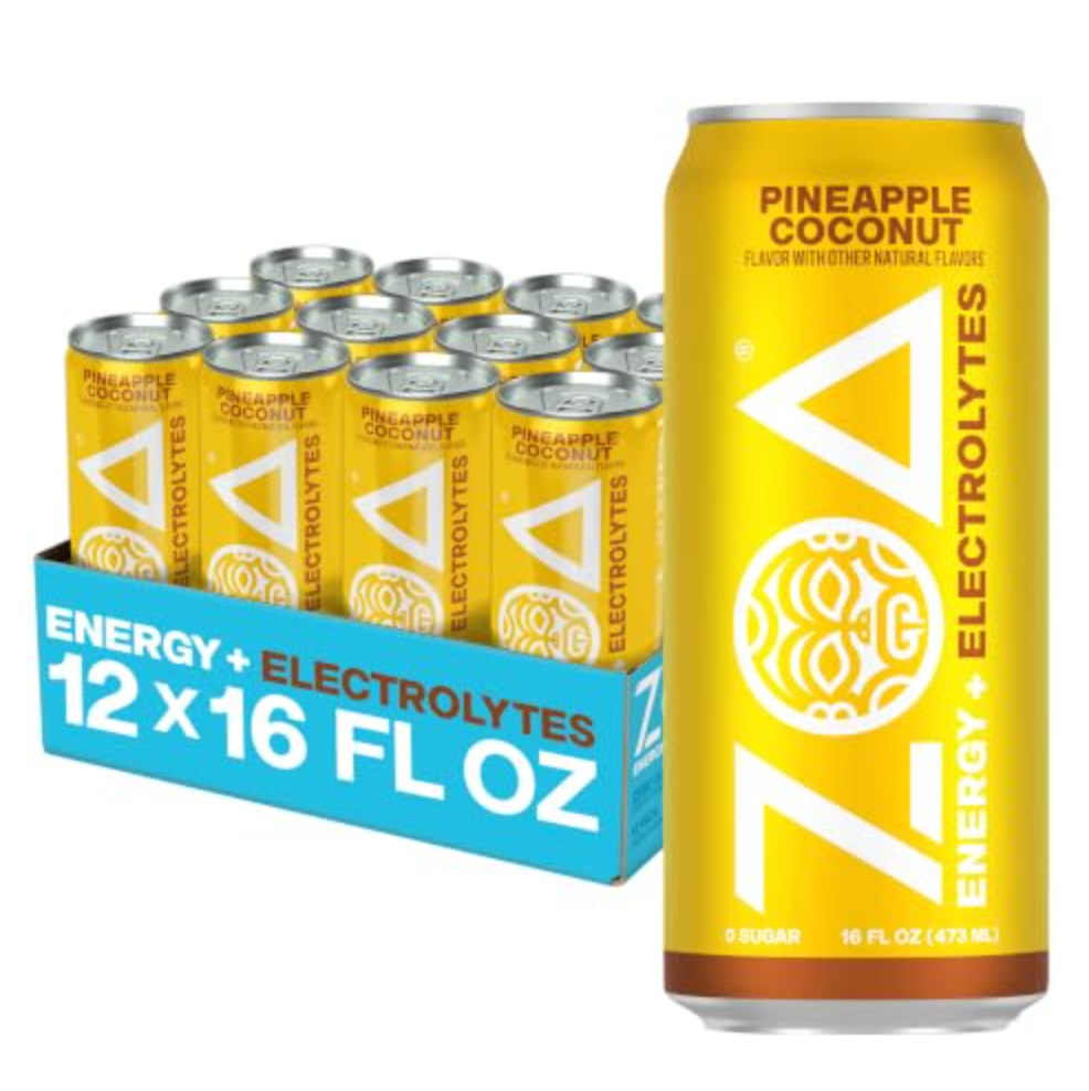 ZOA Zero Sugar Energy Drink, Pineapple Coconut, 12 Pack, 16 Fl Oz Cans