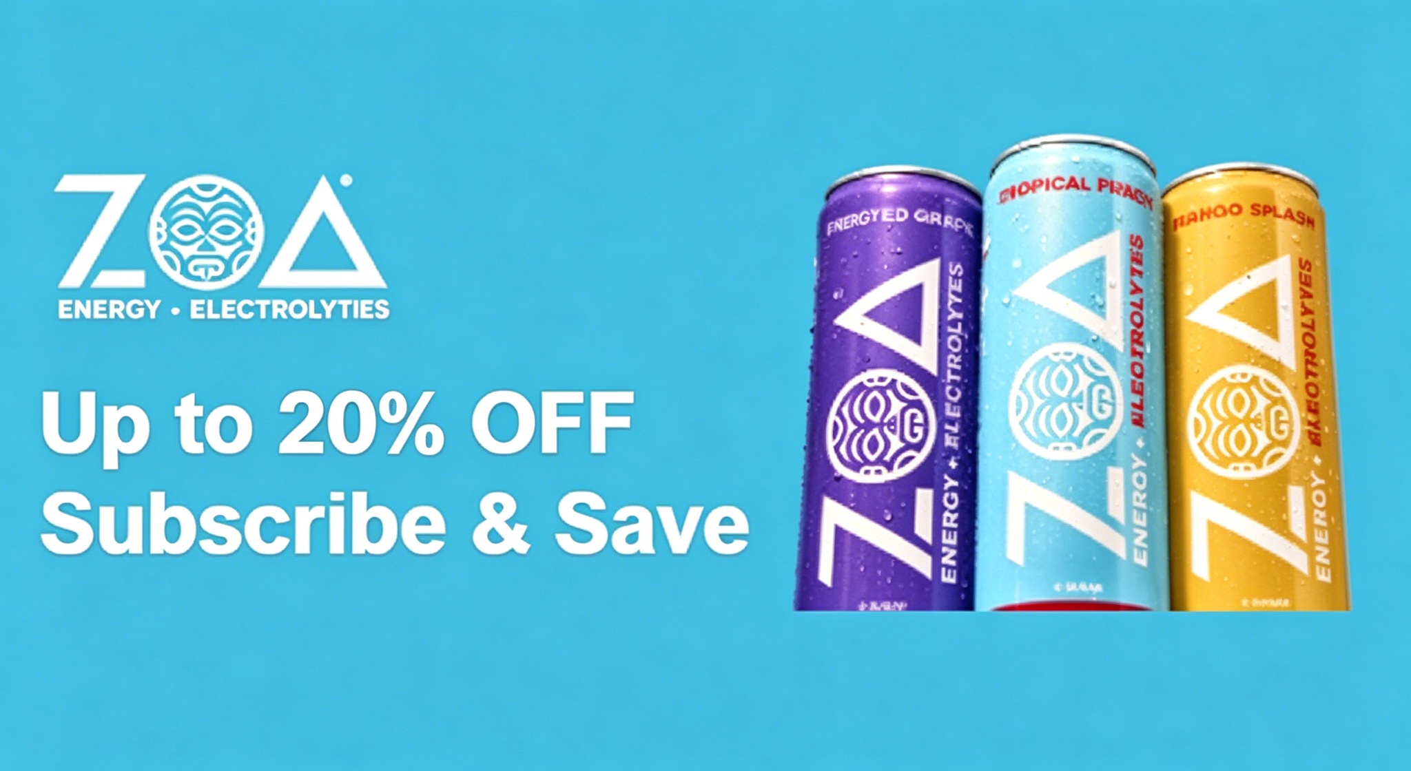 ZOA Zero Sugar Energy Drink, Fan Favorite Variety Pack, 12 Pack, 12 Fl Oz