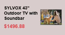 SYLVOX 43" Outdoor TV with Soundbar, 1000 Nits Partial Sun Outdoor Television for Outdoor Spaces, 4K UHD HDR10, IP56 Weatherproof, Anti-Glare Matte Sc